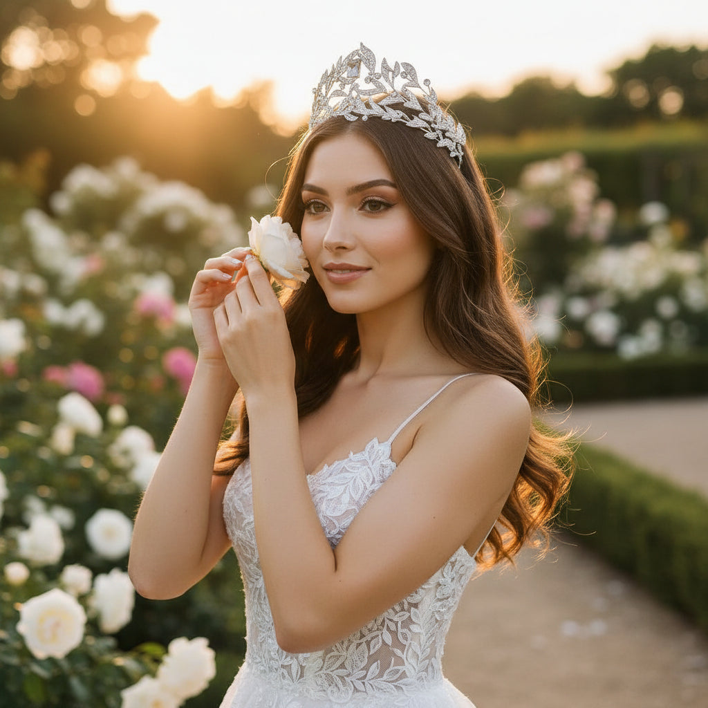 CUBIC ZIRCONIA COLLECTION- CATHERINE INSPIRED HEADPIECE - AHB175 SILVER