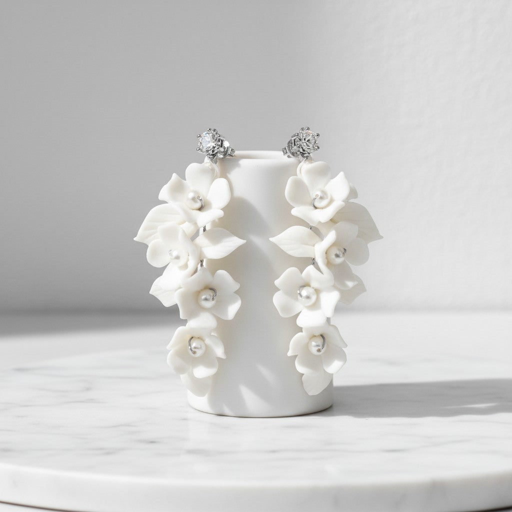 ATHENA COLLECTION - DIVINE FLOWER DROP EARRINGS - CZER747