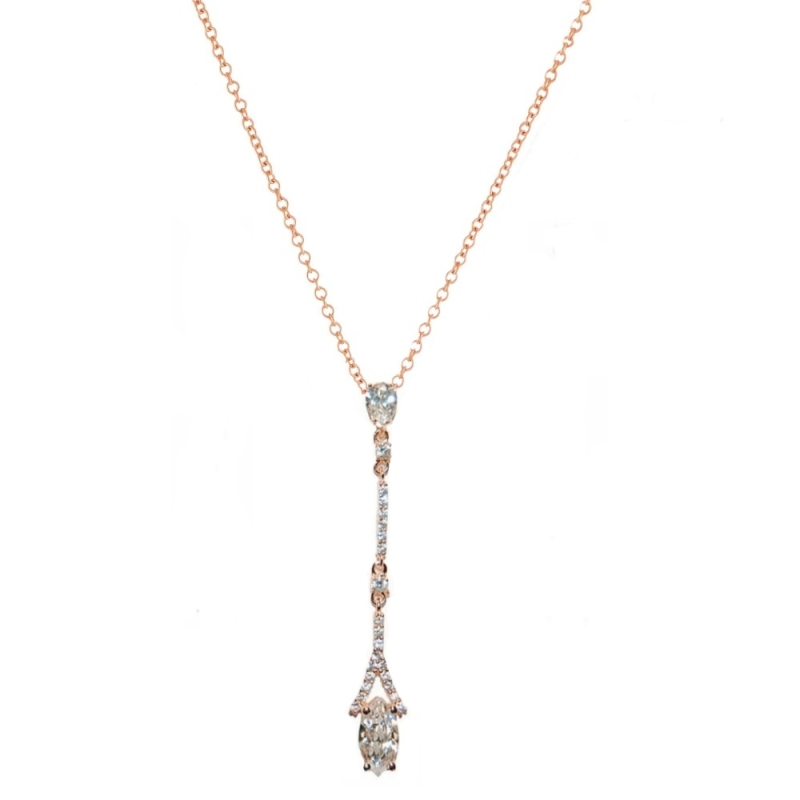CUBIC ZIRCONIA COLLECTION - DAINTY SPARKLE NECKLACE - CZNK40 ROSE GOLD