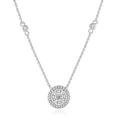 CUBIC ZIRCONIA COLLECTION - SIMULATED DIAMOND NECKLACE - CZNK199 SILVER