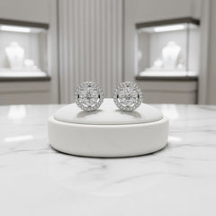 CUBIC ZIRCONIA COLLECTION - SIMULATED DIAMOND EARRINGS - CZER751 SILVER