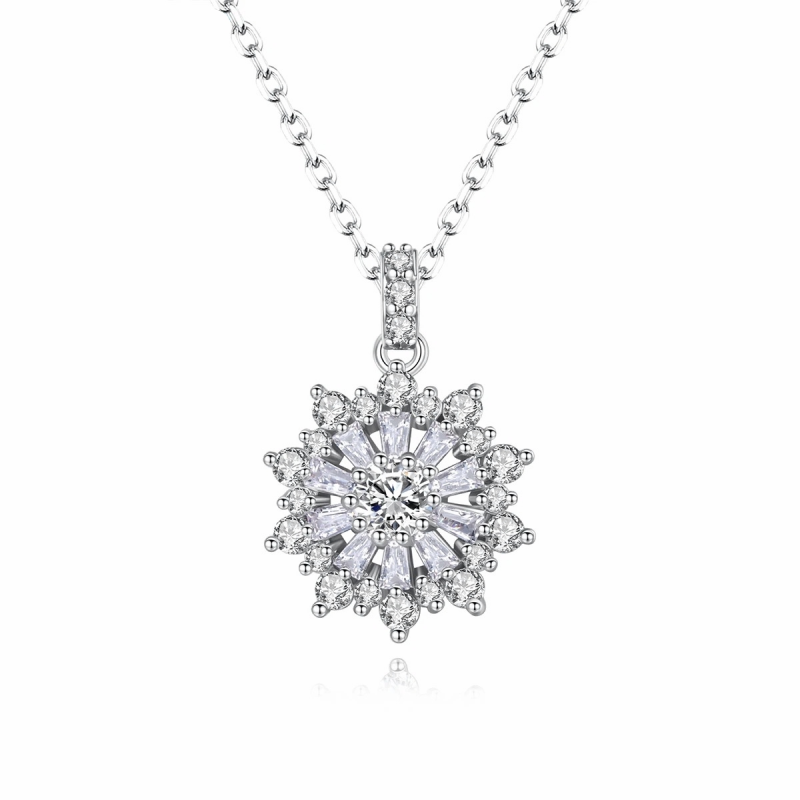 CUBIC ZIRCONIA COLLECTION - CRYSTAL CHIC NECKLACE - CZNK201 SILVER
