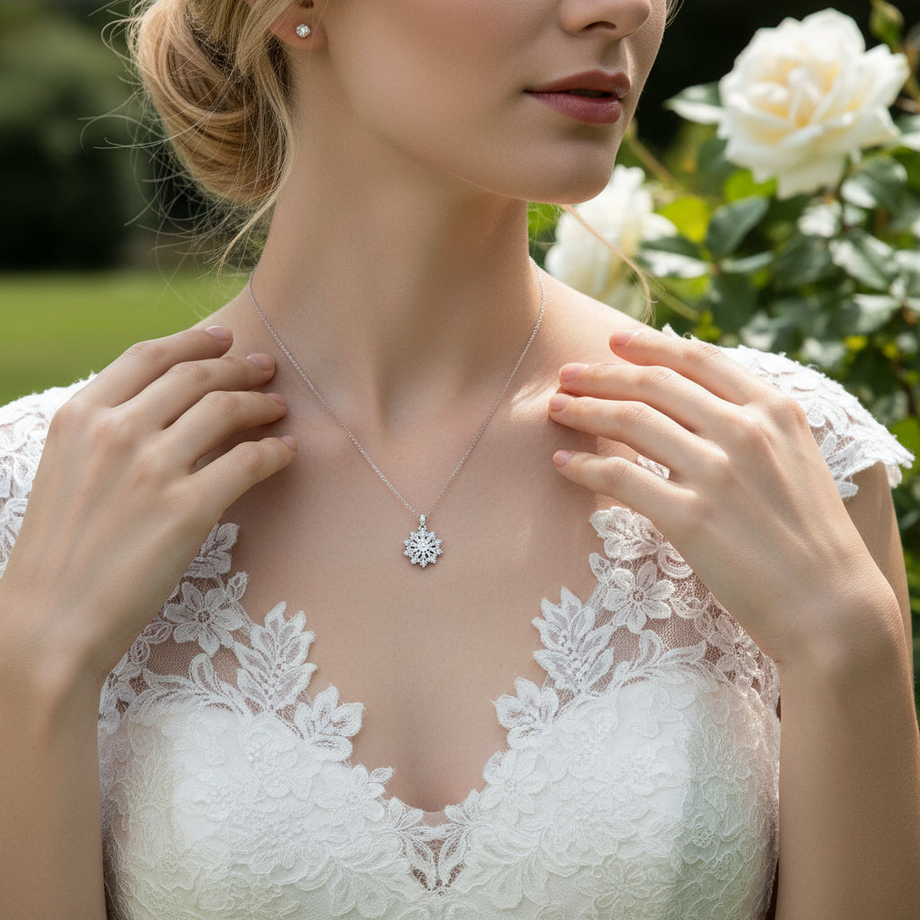 CUBIC ZIRCONIA COLLECTION - CRYSTAL CHIC NECKLACE - CZNK201 SILVER