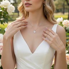 CUBIC ZIRCONIA COLLECTION - CRYSTAL CHIC NECKLACE - CZNK201 SILVER
