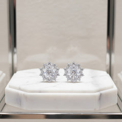 CUBIC ZIRCONIA COLLECTION - CRYSTAL CHIC EARRINGS - CZER752 SILVER
