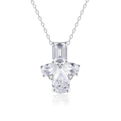 CUBIC ZIRCONIA COLLECTION - VINTAGE CHIC NECKLACE NK202 SILVER