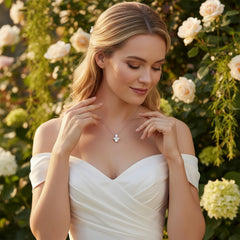 CUBIC ZIRCONIA COLLECTION - VINTAGE CHIC NECKLACE NK202 SILVER