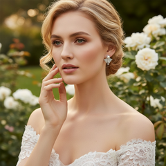 CUBIC ZIRCONIA COLLECTION - GATSBY STYLE  EARRINGS - CZER755