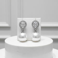 CUBIC ZIRCONIA COLLECTION - REGAL CHARM EARRINGS - CZER757 SILVER