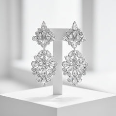 ATHENA COLLECTION - STARLET EXTRAVAGANCE EARRINGS - CZER758 SILVER