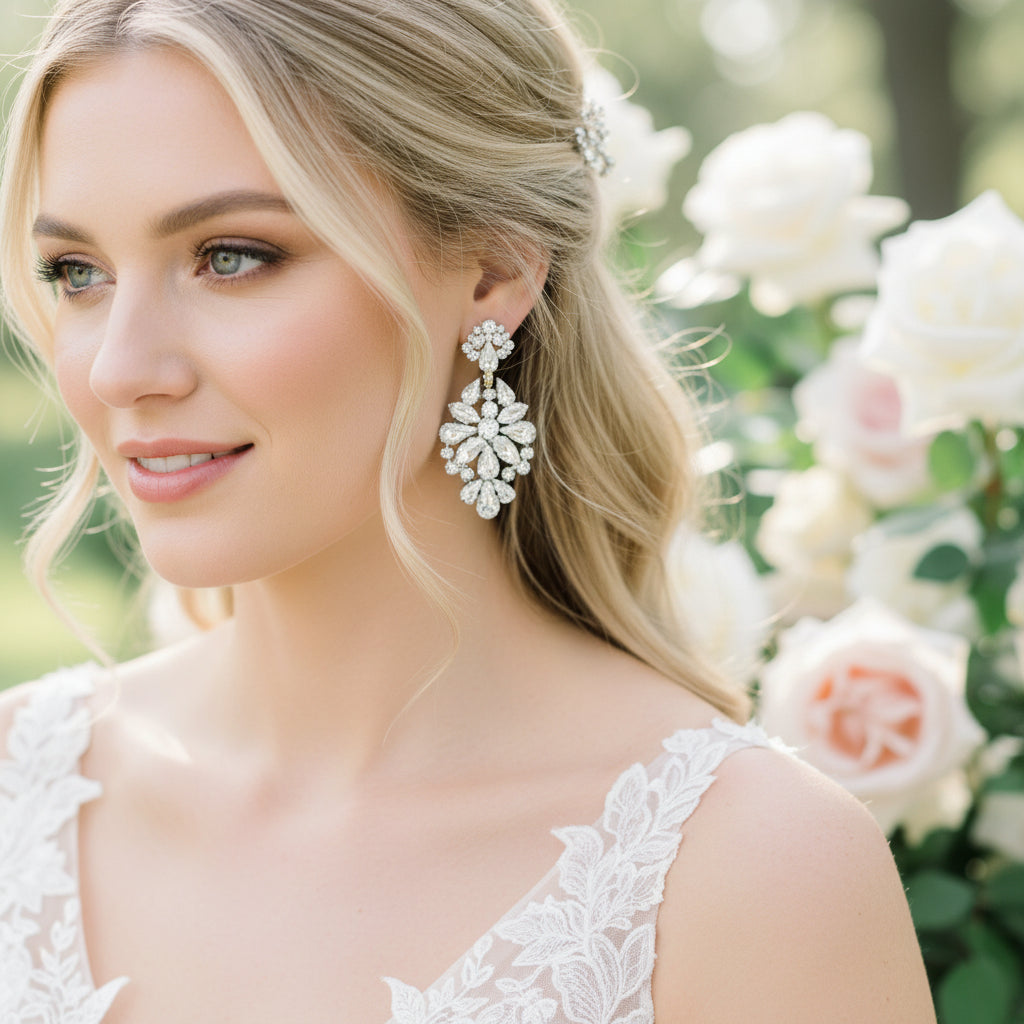 ATHENA COLLECTION - STARLET EXTRAVAGANCE EARRINGS - CZER758 SILVER