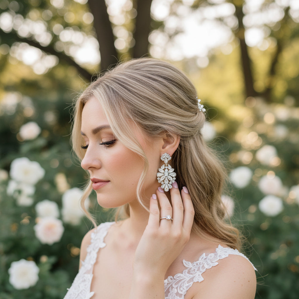 ATHENA COLLECTION - STARLET EXTRAVAGANCE EARRINGS - CZER758 SILVER