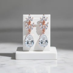 CUBIC ZIRCONIA COLLECTION - STARLET CHIC EARRINGS - CZER368 ROSE GOLD