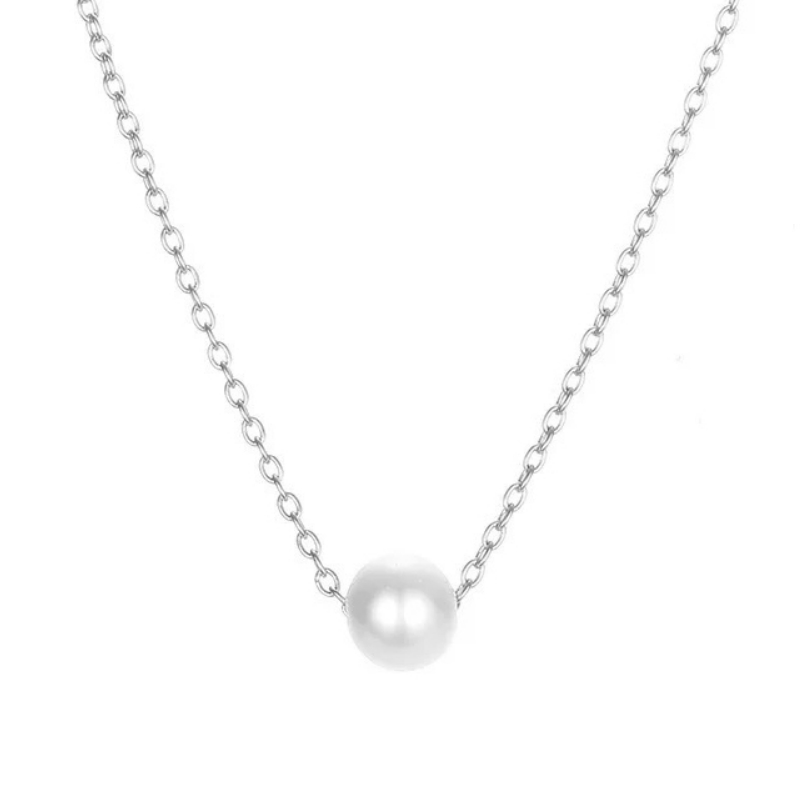 ATHENA COLLECTION - CHIC PEAR NECKLACE - CZNK210 SILVER