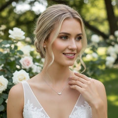 CUBIC ZIRCONIA COLLECTION - SIMPLY CHIC NECKLACE - CZNK212 SILVER