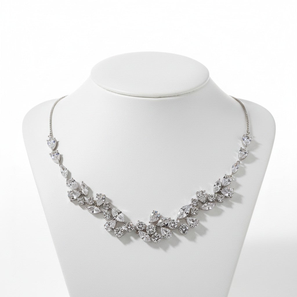 CUBIC ZIRCONIA COLLECTION - STARLET DAZZLE ADJUSTABLE NECKLACE - CZNK213