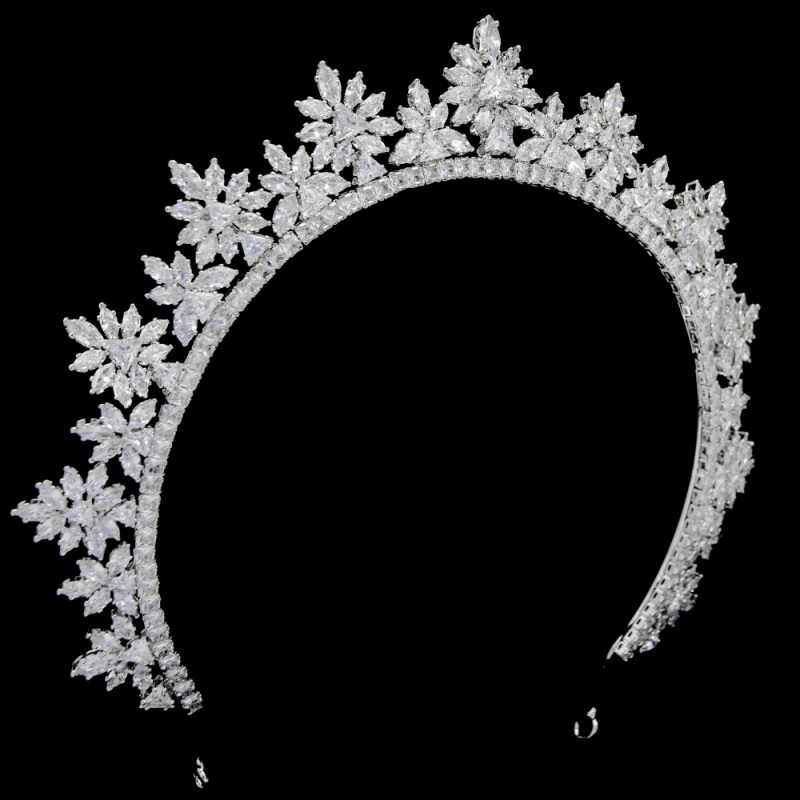 CUBIC ZIRCONIA COLLECTION - SILVER SIREN HEADPIECE - AHB183 SILVER