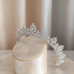 CUBIC ZIRCONIA COLLECTION - SILVER SIREN HEADPIECE - AHB183 SILVER
