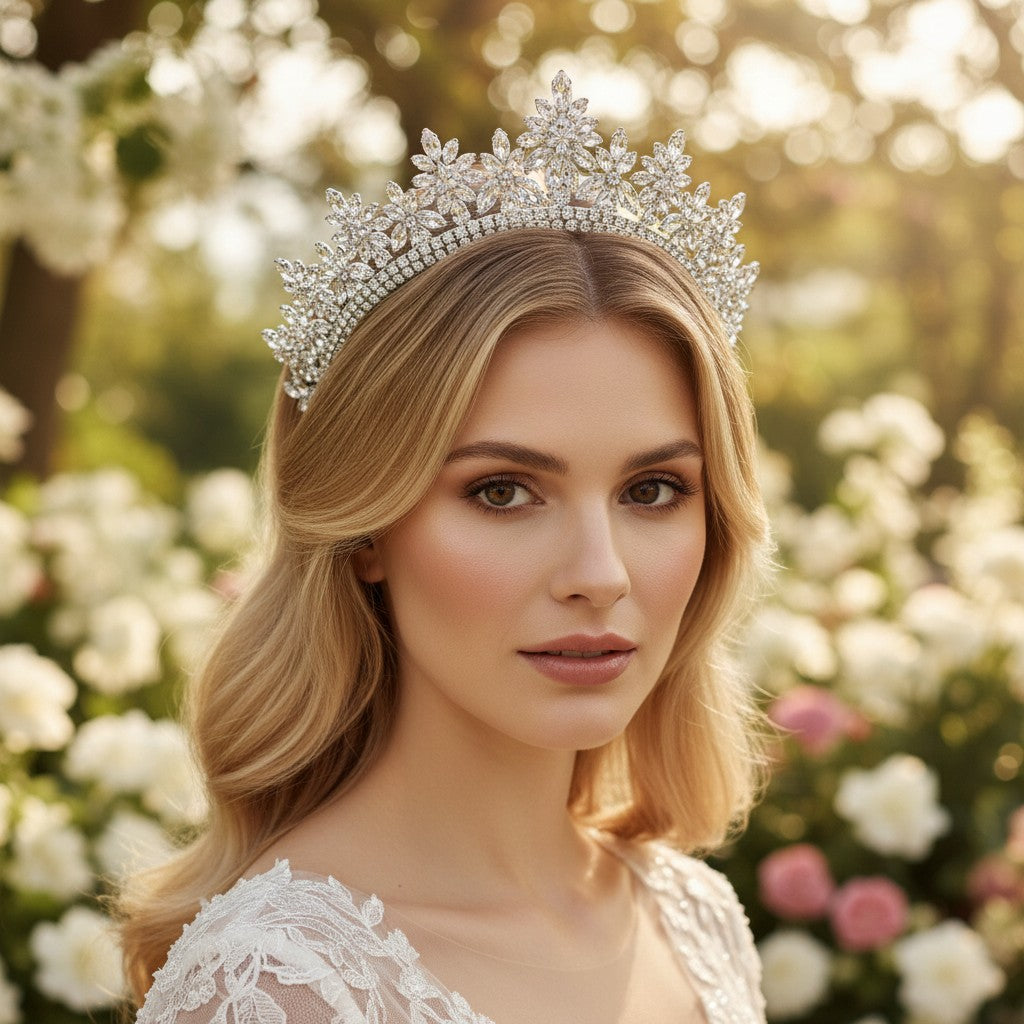 CUBIC ZIRCONIA COLLECTION - SILVER SIREN HEADPIECE - AHB183 SILVER