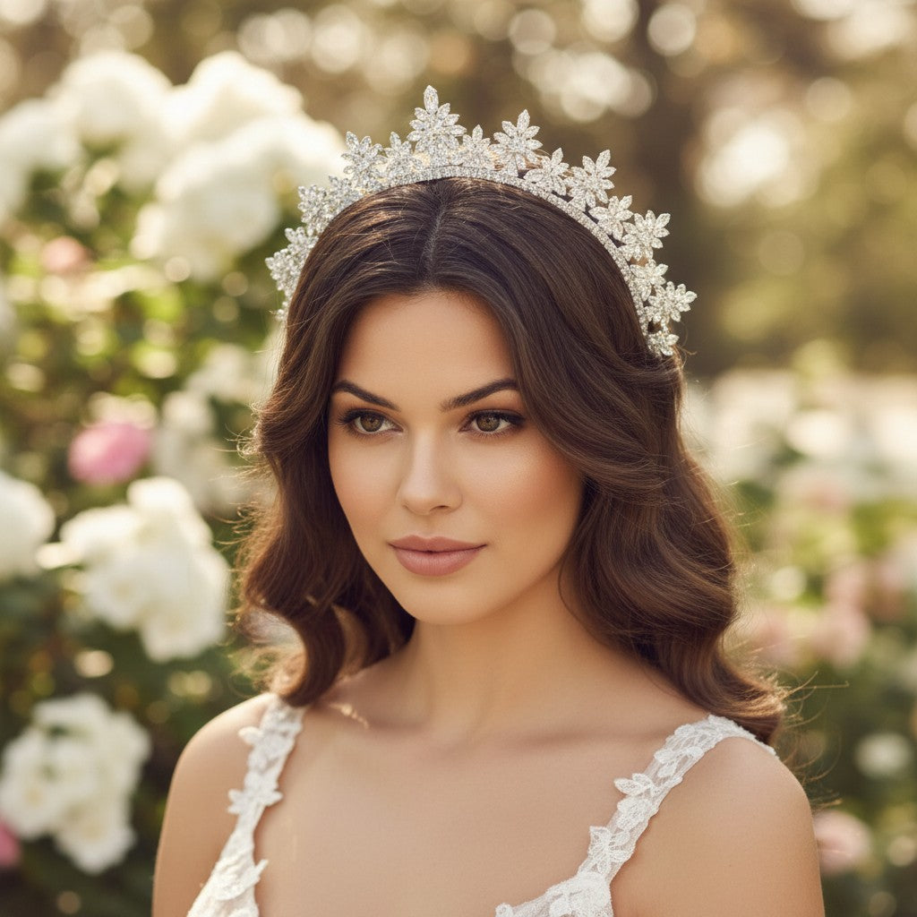 CUBIC ZIRCONIA COLLECTION - SILVER SIREN HEADPIECE - AHB183 SILVER