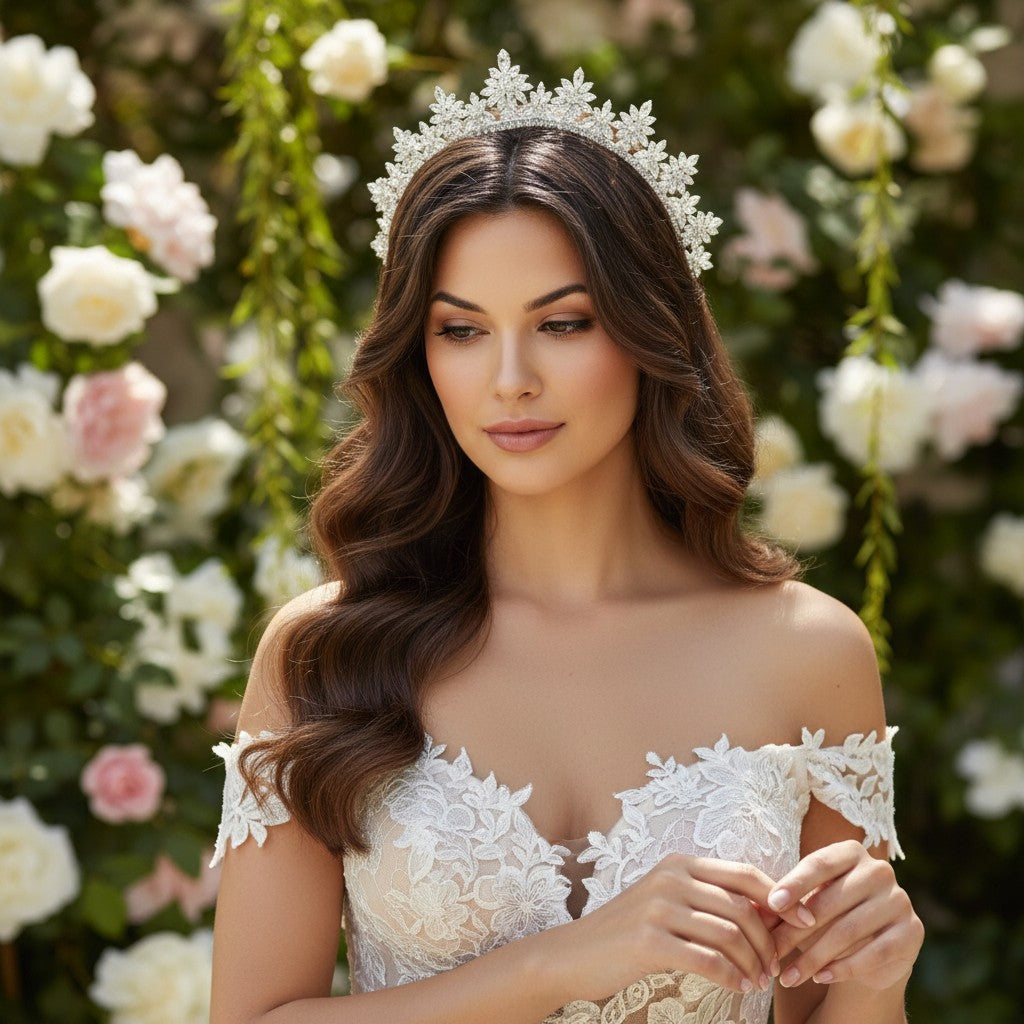 CUBIC ZIRCONIA COLLECTION - SILVER SIREN HEADPIECE - AHB183 SILVER