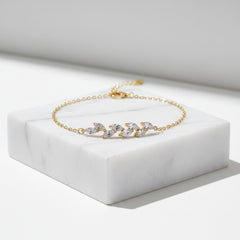 CUBIC ZIRCONIA COLLECTION - DAINTY ELEGANCE BRACELET - CZBR154 GOLD