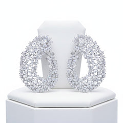 CUBIC ZIRCONIA COLLECTION - HOLLYWOOD STARLET EARRINGS - CZER759 SILVER
