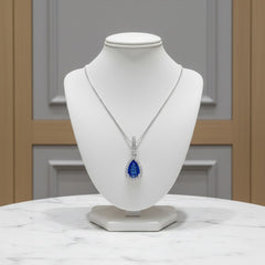 CUBIC ZIRCONIA COLLECTION - CRYSTAL SHIMMER NECKLACE - SAPPHIRE CZNK216