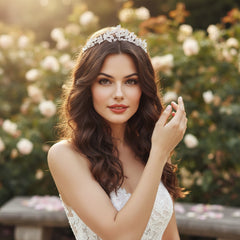ATHENA COLLECTION - DAINTY VINE TIARA - AHB184 SILVER