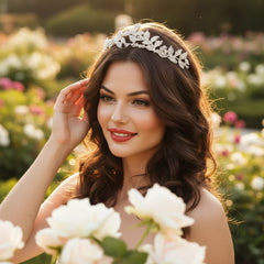 ATHENA COLLECTION - DAINTY VINE TIARA - AHB184 SILVER