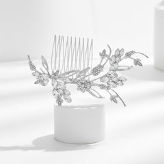 ATHENA COLLECTION - VINTAGE CHIC HAIR COMB - HC282 SILVER