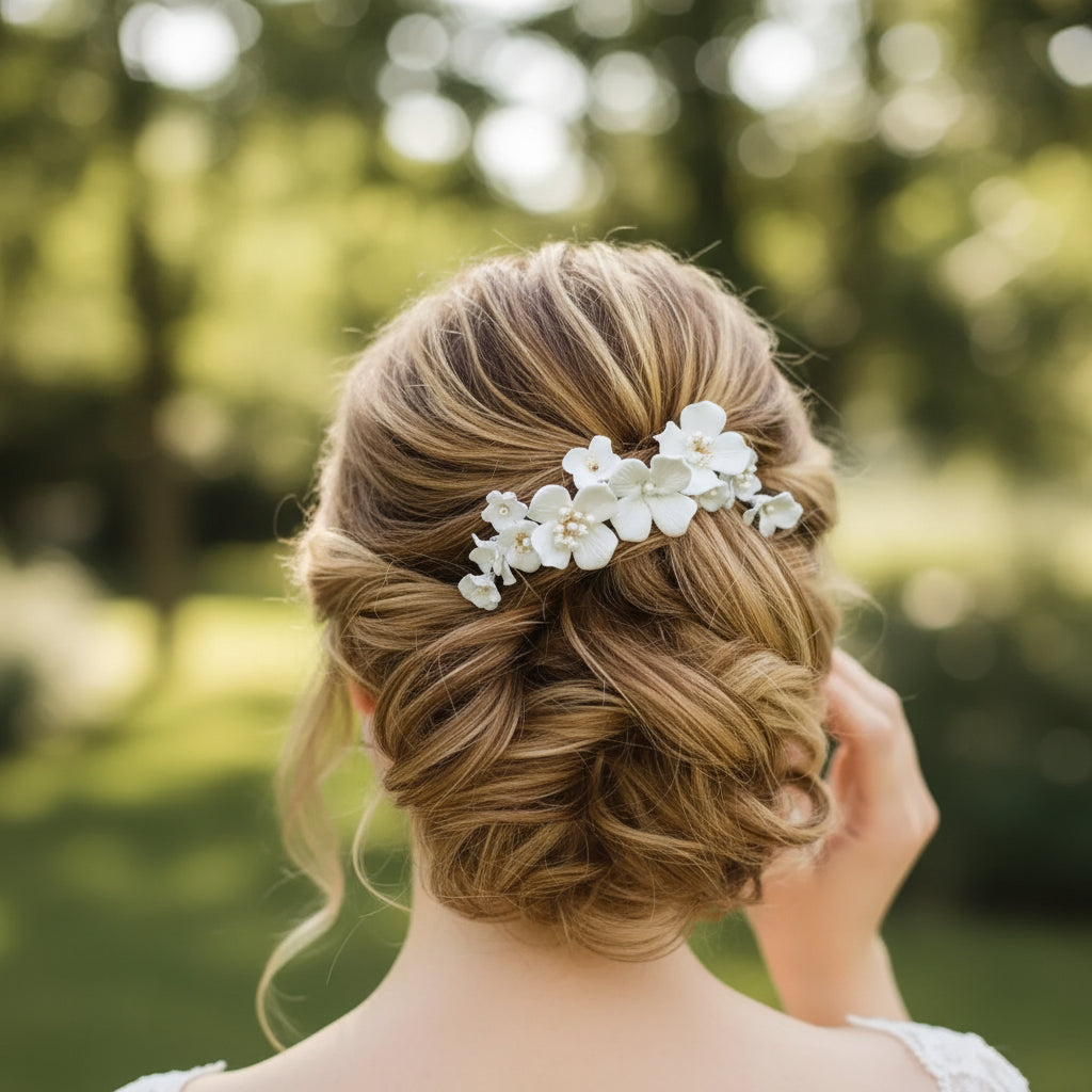 ATHENA COLLECTION - STARLET FLORAL BEAUTY HAIR COMB - HC286 GOLD
