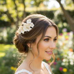 ATHENA COLLECTION - STARLET FLORAL BEAUTY HAIR COMB - HC286 GOLD