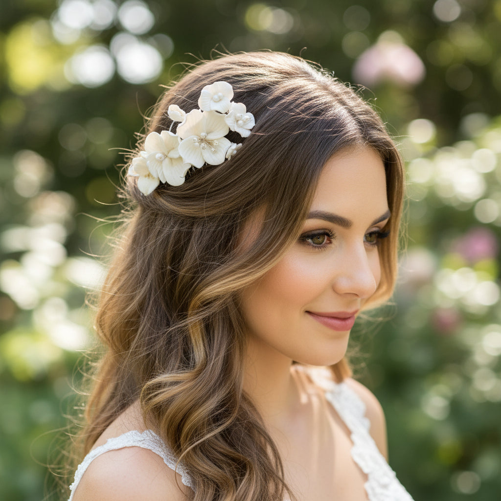 ATHENA COLLECTION - STARLET FLORAL BEAUTY HAIR COMB - HC286 GOLD