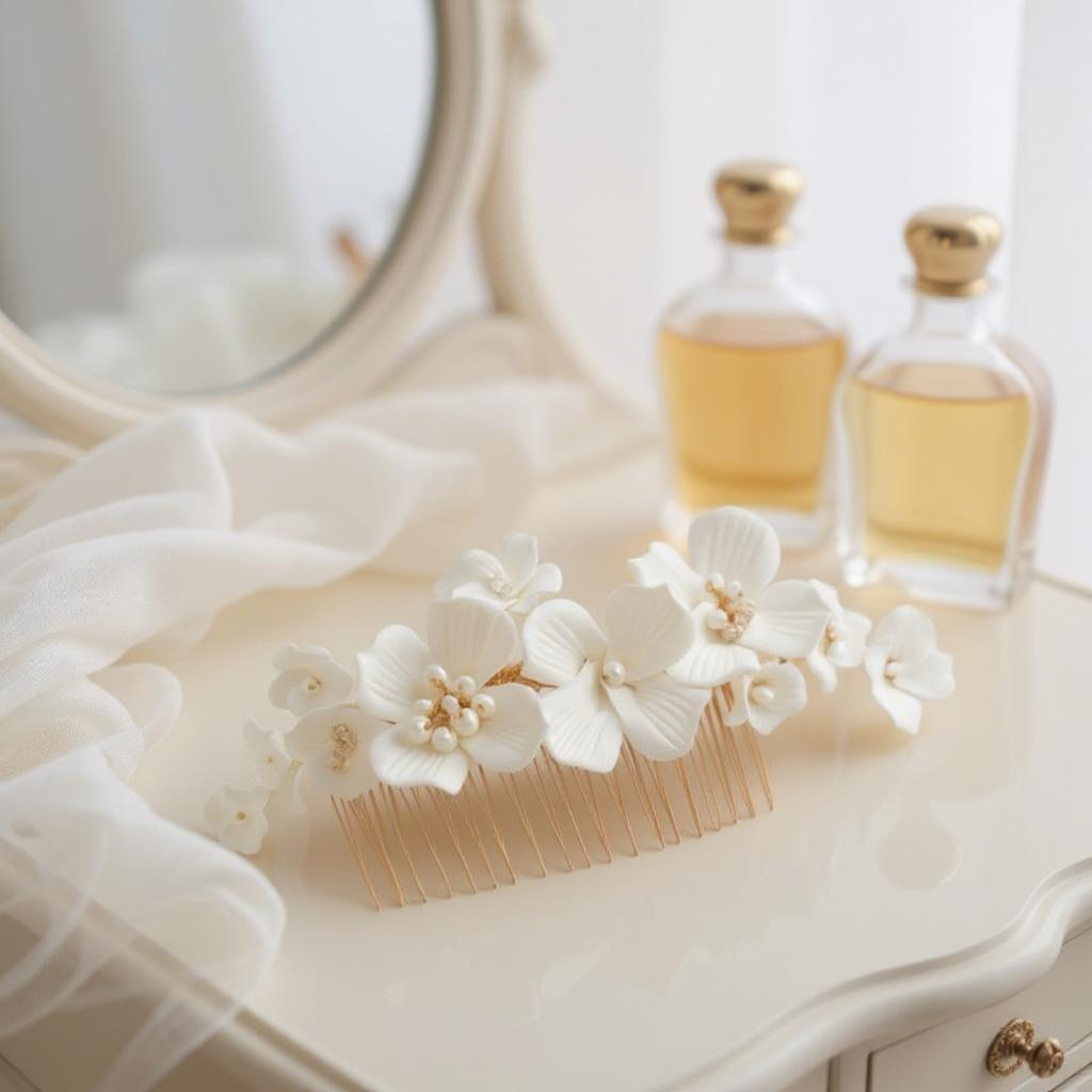 ATHENA COLLECTION - STARLET FLORAL BEAUTY HAIR COMB - HC286 GOLD
