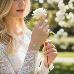 CUBIC ZIRCONIA COLLECTION - DAINTY ELEGANCE BRACELET SET - COLLECTION 2A SILVER