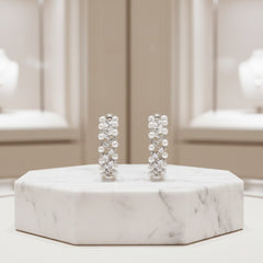 CUBIC ZIRCONIA COLLECTION - CHIC PEARL EARRINGS - CZER768 SILVER