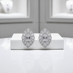 CUBIC ZIRCONIA COLLECTION - VINTAGE SPARKLE EARRINGS - CZER769 SILVER