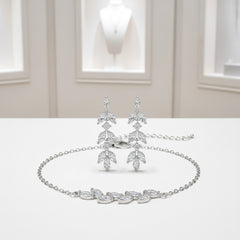 CUBIC ZIRCONIA COLLECTION - DAINTY DROP EARRINGS SET - SILVER