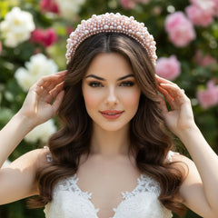 ATHENA COLLECTION - LUXE PEARL HEADBAND - AHB166 PINK