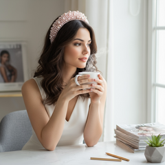 ATHENA COLLECTION - LUXE PEARL HEADBAND - AHB166 PINK