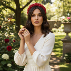 ATHENA COLLECTION - LUXE PEARL HEADBAND - AHB166 RED