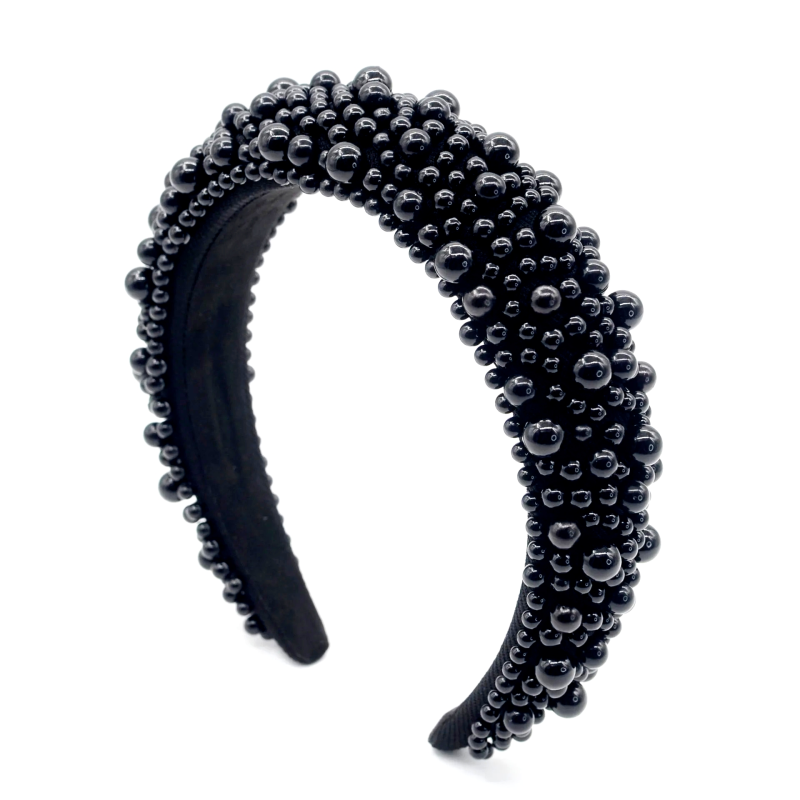 ATHENA COLLECTION - LUXE PEARL HEADBAND - AHB166 BLACK