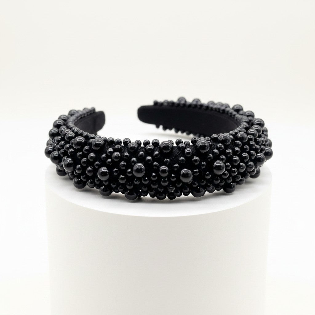 ATHENA COLLECTION - LUXE PEARL HEADBAND - AHB166 BLACK