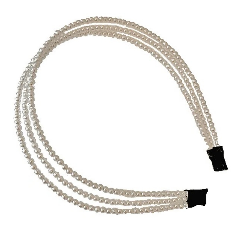 ATHENA COLLECTION - TRIPLE PEARL HEADBAND - AHB189 IVORY