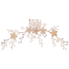 ATHENA COLLECTION - ENCHANTING FLORAL BLOOM HAIR COMB - HC290 GOLD