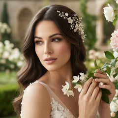 ATHENA COLLECTION - ENCHANTING FLORAL BLOOM HAIR COMB - HC290 GOLD