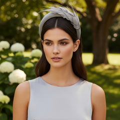 ATHENA COLLECTION - LUXE FEATHER HEADBAND - GREY