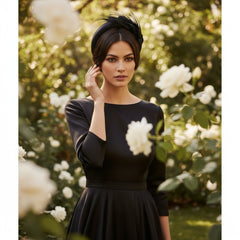 ATHENA COLLECTION - LUXE FEATHER HEADBAND - BLACK