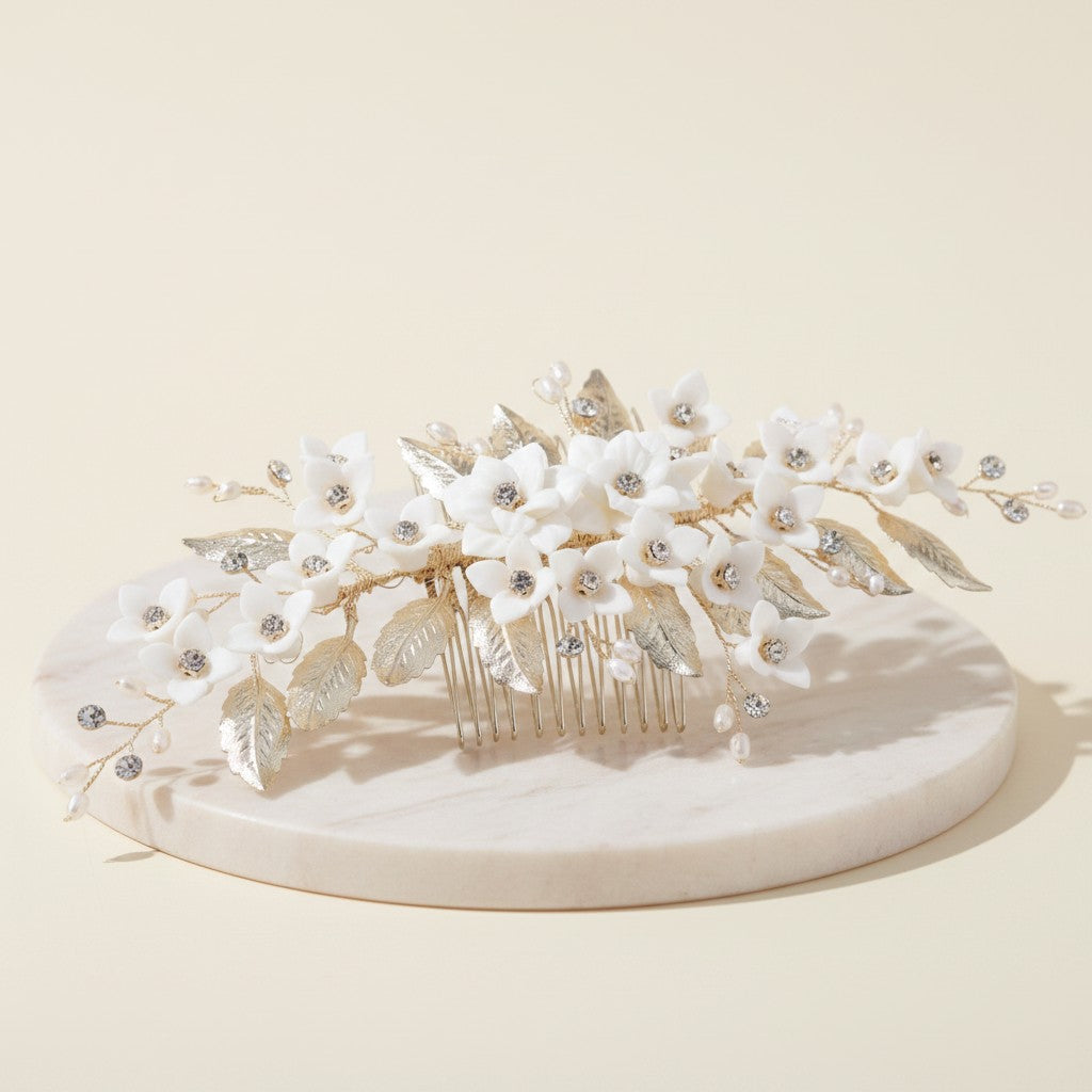 ATHENA COLLECTION -VINTAGE GLAM GOLD HAIR COMB - HC292 GOLD
